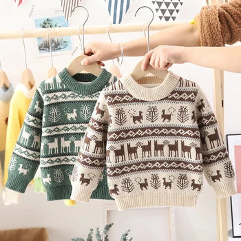 

Christmas New Autumn Winter Baby Boys Girls Kids Thicken Sweater Boys Girls Long Sleeve Knitted Sweater Boys Girls Sweaters