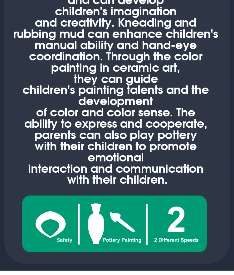 Mini Electric Pottery Machine Household Pottery Making Toy Interactive Game Diy Handicraft Ceramic Kit With Pigment Clay Kid Toy