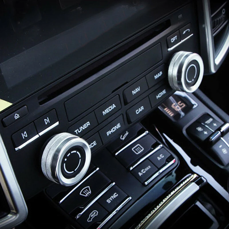 2PCS Car Volume Radio Knob Cover For Macan S Turbo Panamera S 911 Boxste Car Accessories Volume Knob Cover