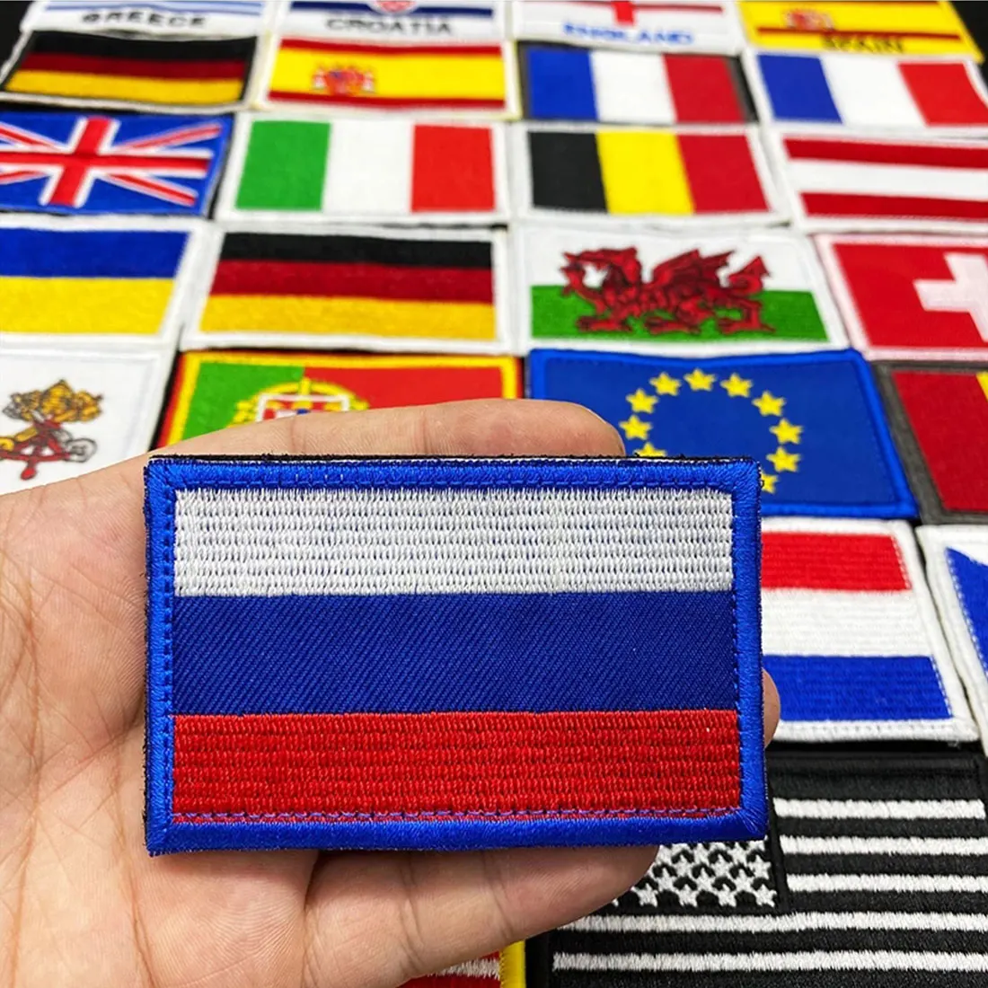 Европейские страны флаг патч значки на застежке-липучке Россия Франция Германия