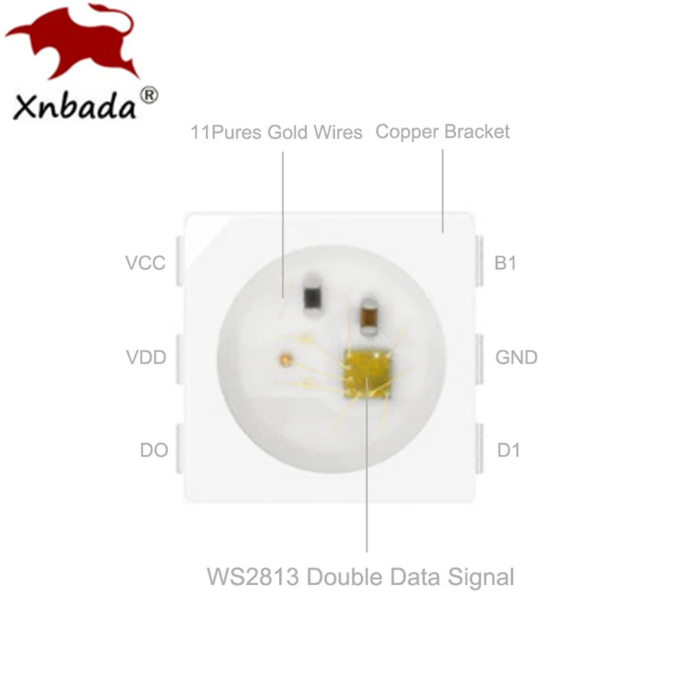 WS2813(WS2812B обновление) цветных(RGB) светодиодных лент: 30/60/144 Пиксели/светодиодов/м двойной сигнальный светодиод индивидуальный адресат WS2812 IC DC5V