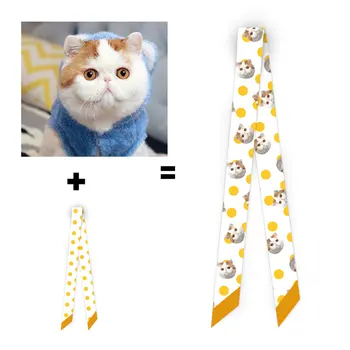 

ELENI&ANNIE Personalized Custom Print 47" Women Neck Scarf Neckerchief Handbag Wraps Ribbon Silk s