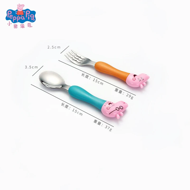 Подлинный peppa pig sister diary ложка вилка Столовые приборы для детей мультфильм модель cutegrip ложка набор детей Рождественский подарок на день рождения