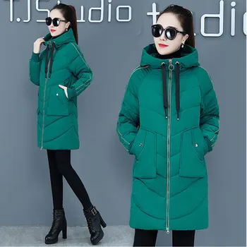

2019 New Fashion Windproof Rainproof Winter Jacket Women Cotton padded Outwear Stand Collar Hooded Female Long Coat Casual Parka
