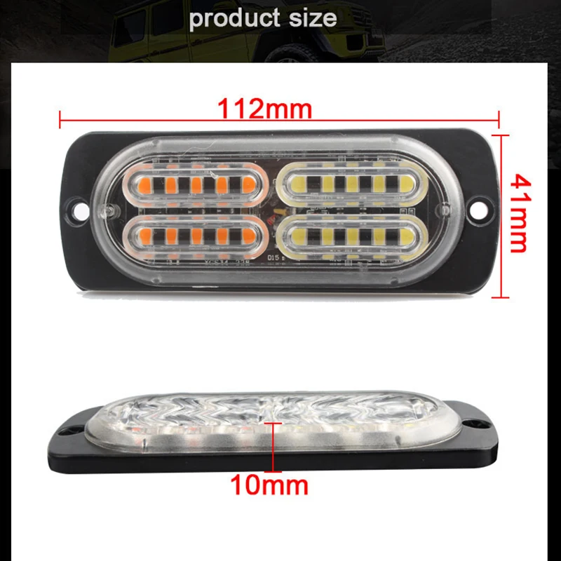 2 шт 12 V-24 V 20 светодиодный ультра-тонкий мерцающий светильник автомобиль грузовик, можно использовать при аварийной ситуации Предупреждение мигающий светильник Водонепроницаемый высокое Мощность красные, синие