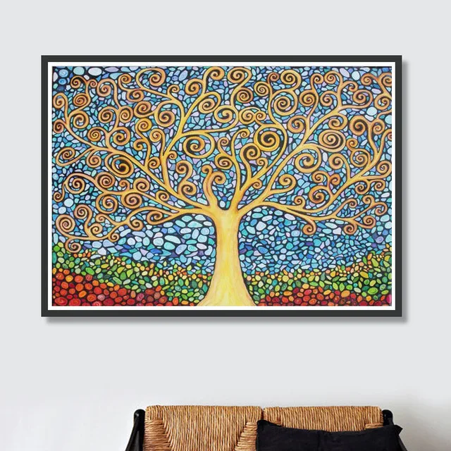 

New Style Abstract Tree 5D Diamond Painting Full of Crystals Living Room Bedroom Modern Decorative Picture DIY Cross Stitch Manu