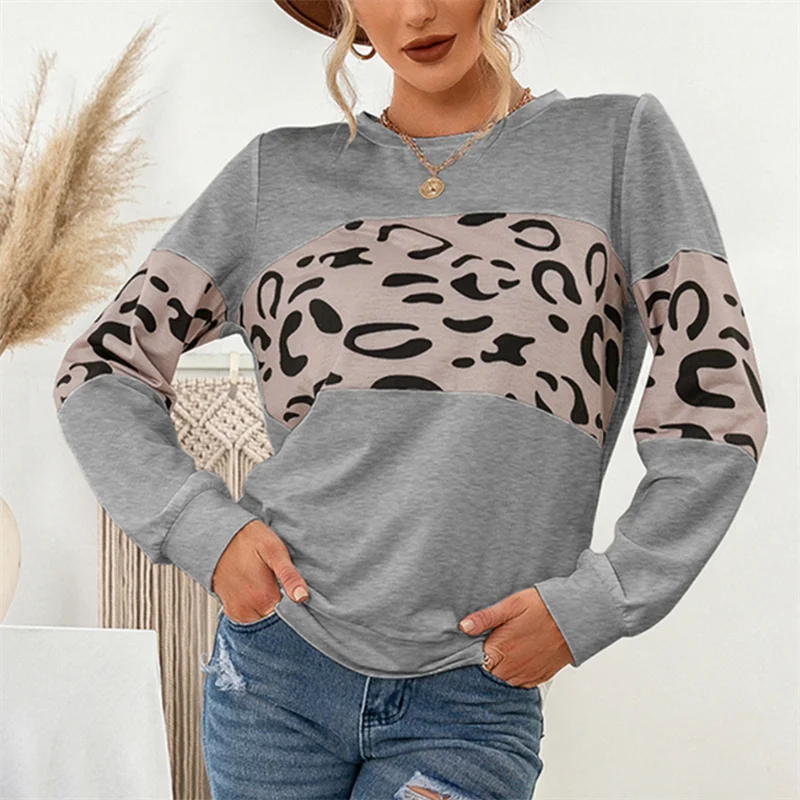 

Woman Sweaters Autumn Winter Long Sleeve Tops Casual Leopard Print White Warm Knit Pullover Sweater Fashion 2020 Womens Clothes