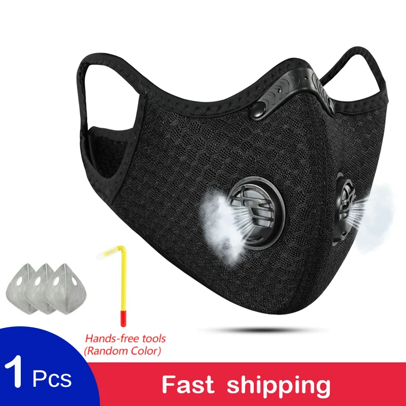 

New Cycling Mask N95 With Breathing Valve KN95 FFP3 Dust Mask 5 Layer Protective PM2.5 Mouth Face Mask Activated Carbon Filter