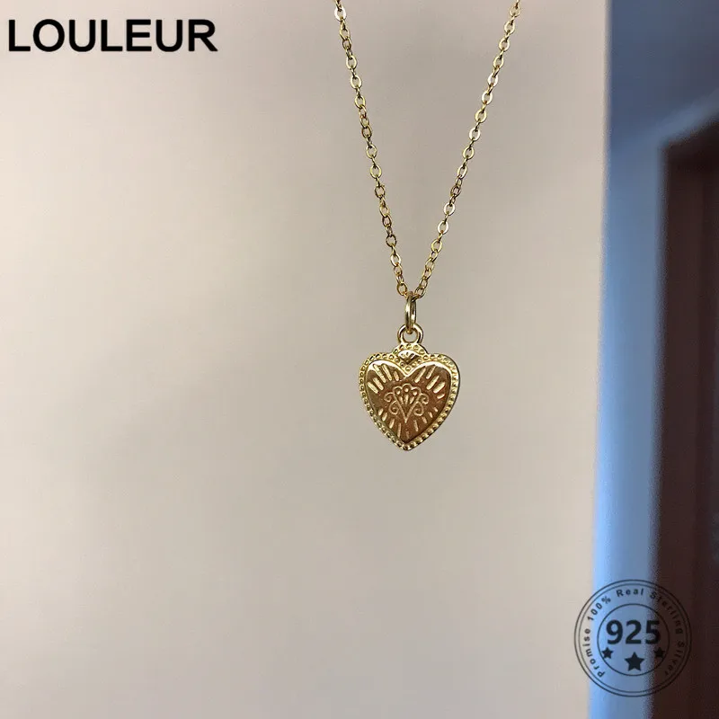 Женское Ожерелье с кулоном в виде сердца Louleur ожерелье из стерлингового серебра