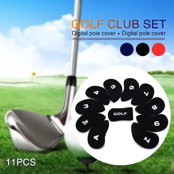 

Outdoor Travel Putter Cover Golf Head Cover Storage 11PCS Nylon Gift Protect Iron Putter Headcover Sign Sports Durable Club