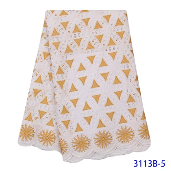 

Nigeria Lace African Lace Fabric New Design High Quality Swiss Lace Fabric Dry Lace With Stones For Party Cloth 5yards GD3113B-5