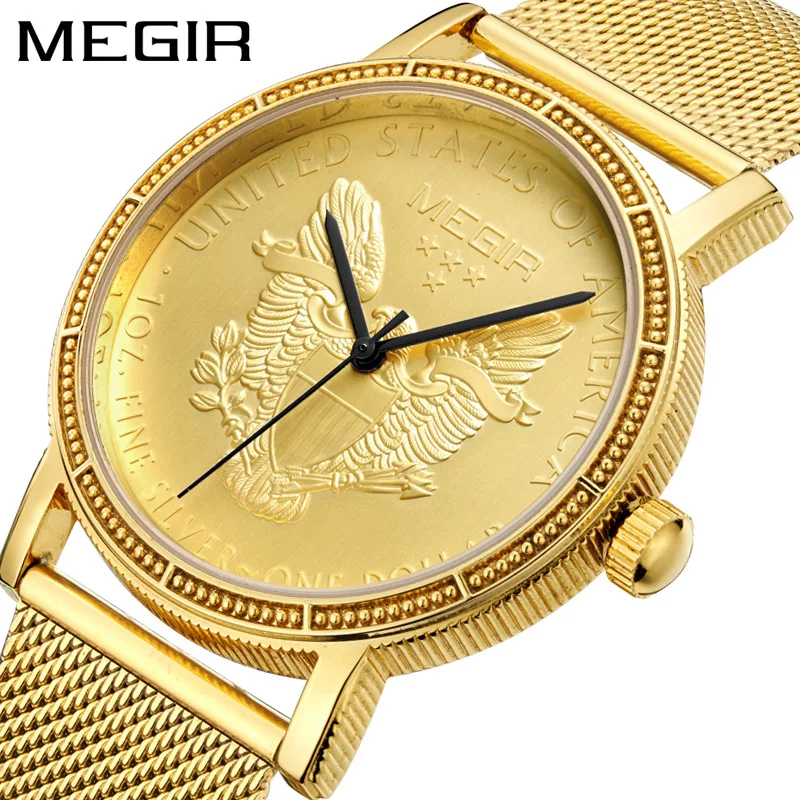 

Natural Detox Gainer Megir MEN'S Watch Ultra-Thin Quartz Watch Simple Fashion Clean Steel Pendant Watch Men's Quartz Watch 2032