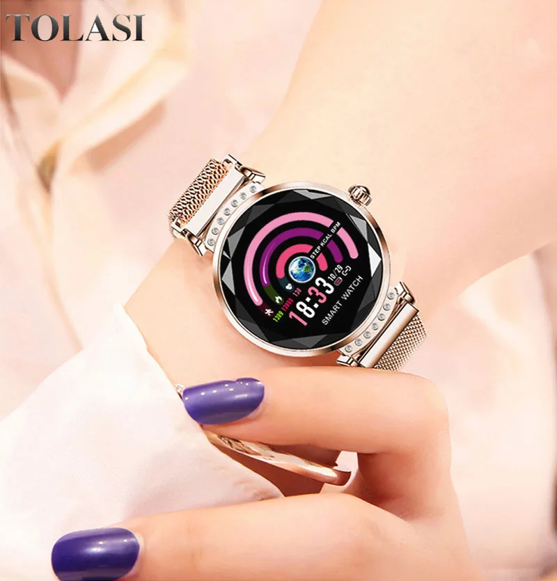 

2019 New Luxury Smart Fitness Bracelet Women Blood Pressure Heart Rate Monitoring Wristband Lady Watch Gift For Friend Reloj