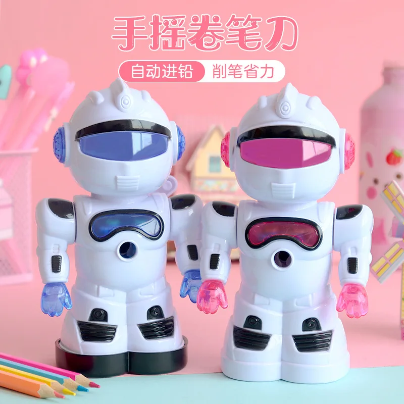 

Cartoon Robots for Children's Gift Pen Pen Turning Pen Knife Multi Functional Hand-shake Manual Pencil Knife Pencil Stationery