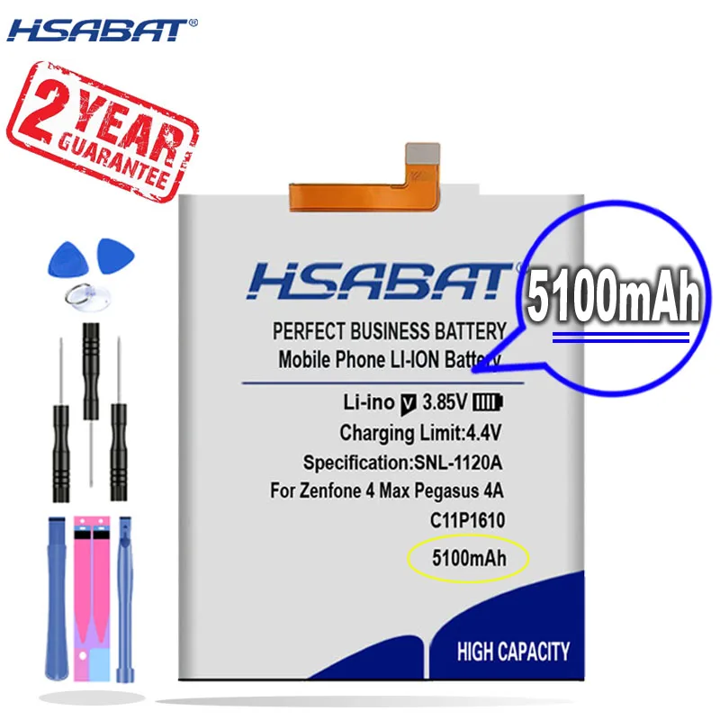 Новое поступление [HSABAT] 5100mAh C11P1610 Сменный аккумулятор для ASUS Zenfone 4 Max Pegasus 4A X00KD ZB500TL