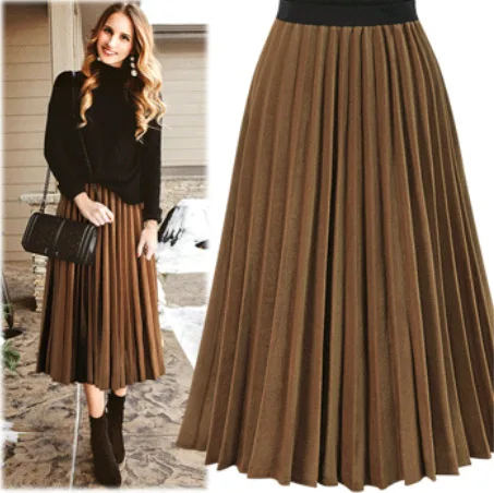 

2018 Spring Western Style Chiffon Pleated Skirt Fold Chiffon Skirt Skirt