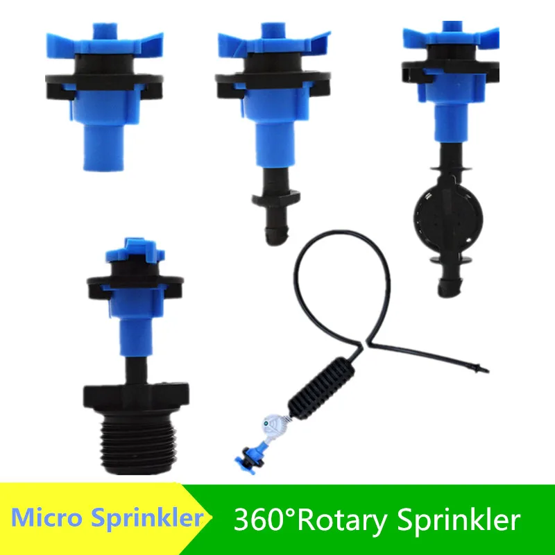 

Misting Rotary Sprinkler With Barbed Connector 360Degree Hanging Fog Nozzles Greenhouse Garden Irrigation Fitting MS1001