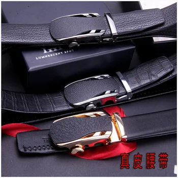 

Amoy Supply of Goods Fat Leather Belt MEN'S Leather Belt Versatile Business Casual Crocodile Pattern Cowhide Factory Direct Supp