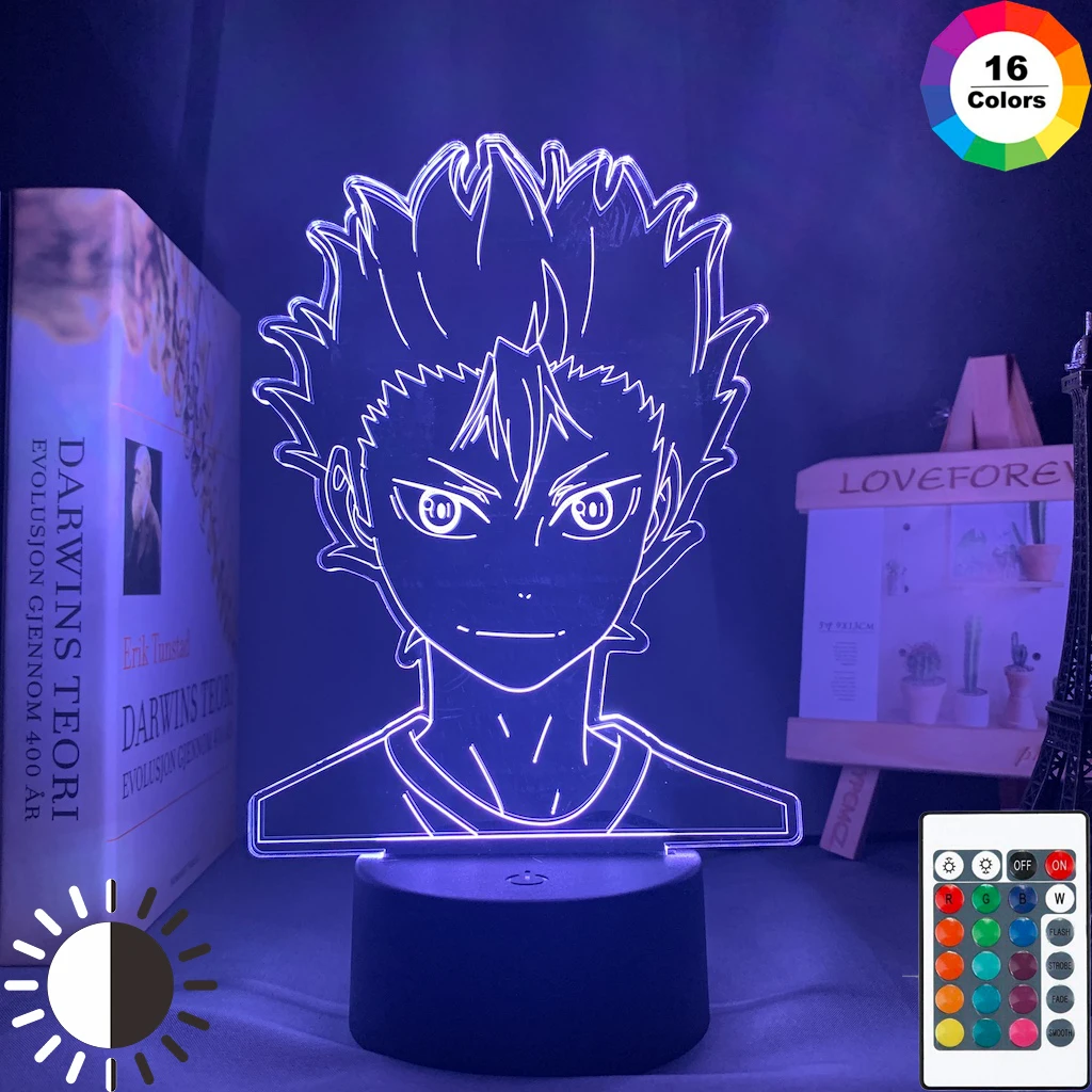 

3d Lamp Anime Haikyuu Nishinoya Yuu Figure for Kids Child Bedroom Decor Nightlight Rgb Colorful Desk Led Night Light Manga Gift