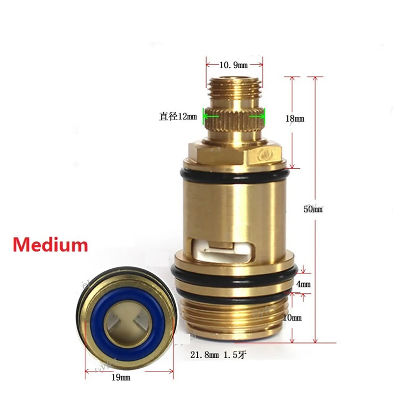 Wall Mounted shower head two-way water distribution valve Shower column water separator spool Long rod brass spool