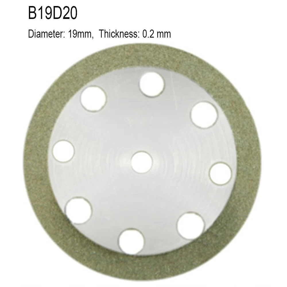 20pcs Diamond Disc Dental Lab Wheel CuttingThinckness 0.2mm Diameter 19mm Double Side Coating Fine Grit Diamond Disk Grinding - Цвет: B19D20