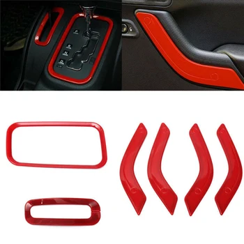 

Cup Holder Car trim cover Handbrake 18pcs Handle Set Interior Accessories For Jeep Wrangler JK 2011-2017