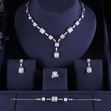 Jankely роскошные 4 шт. свадебные комплекты украшений для женщин вечерние, роскошные Дубай Нигерия CZ хрустальные свадебные ювелирные наборы