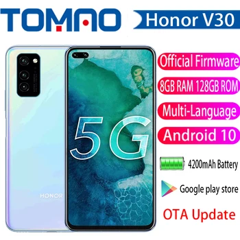 

Honor V30 Kirin990 7nm Octa core 5G SmartPhone 6GB 8GB RAM 128GB ROM 6.57 inch Android 10 4200 mAh OTA Update NFC Mobile Phone