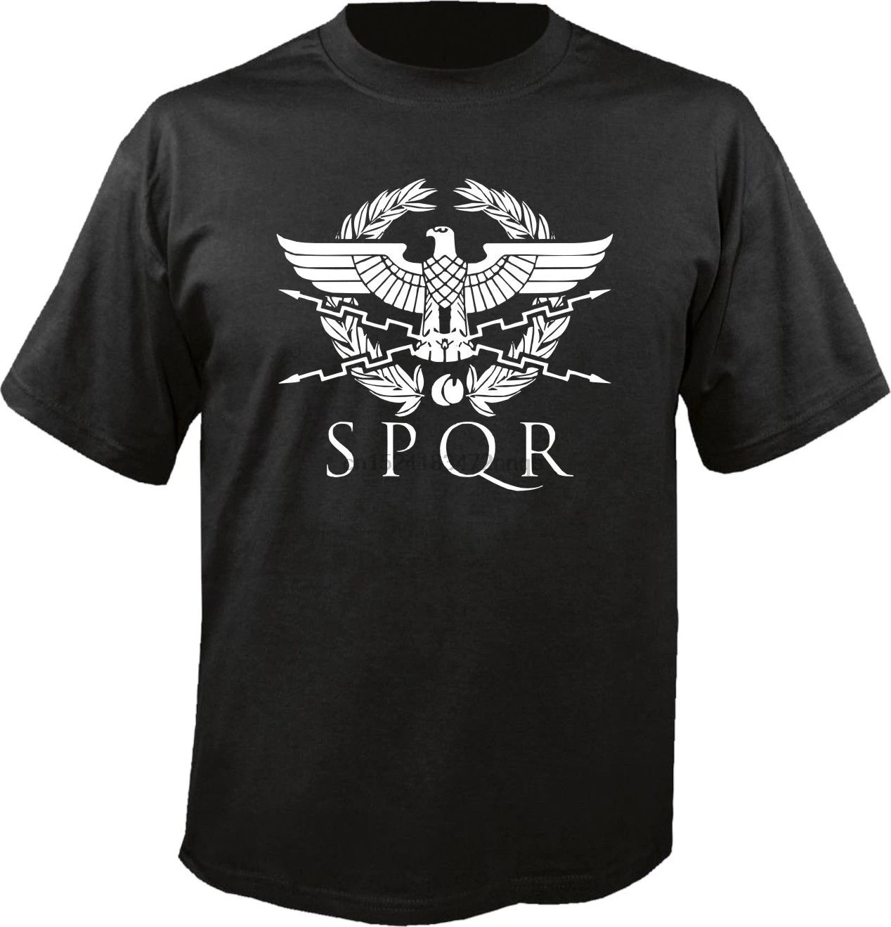Хлопковые облегающие повседневные футболки с принтом Flash Print Spqr Spor Rom