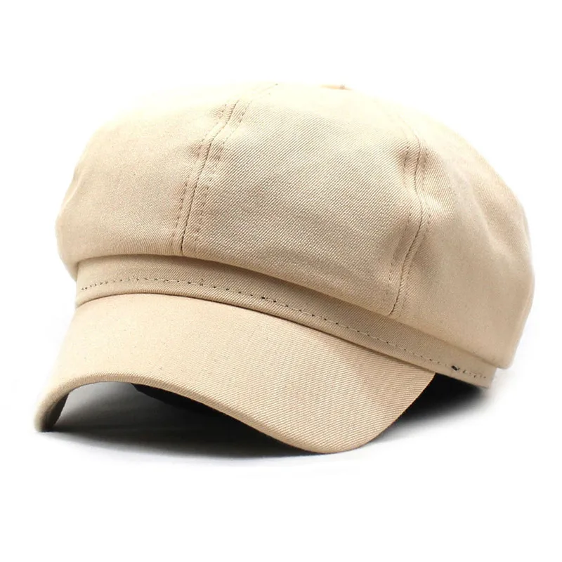 Women Polyester Solid Color Duck Tongue Beret Simple Casual Octagonal Cap Autumn and Winter Joker Painter Hat 38 women beret