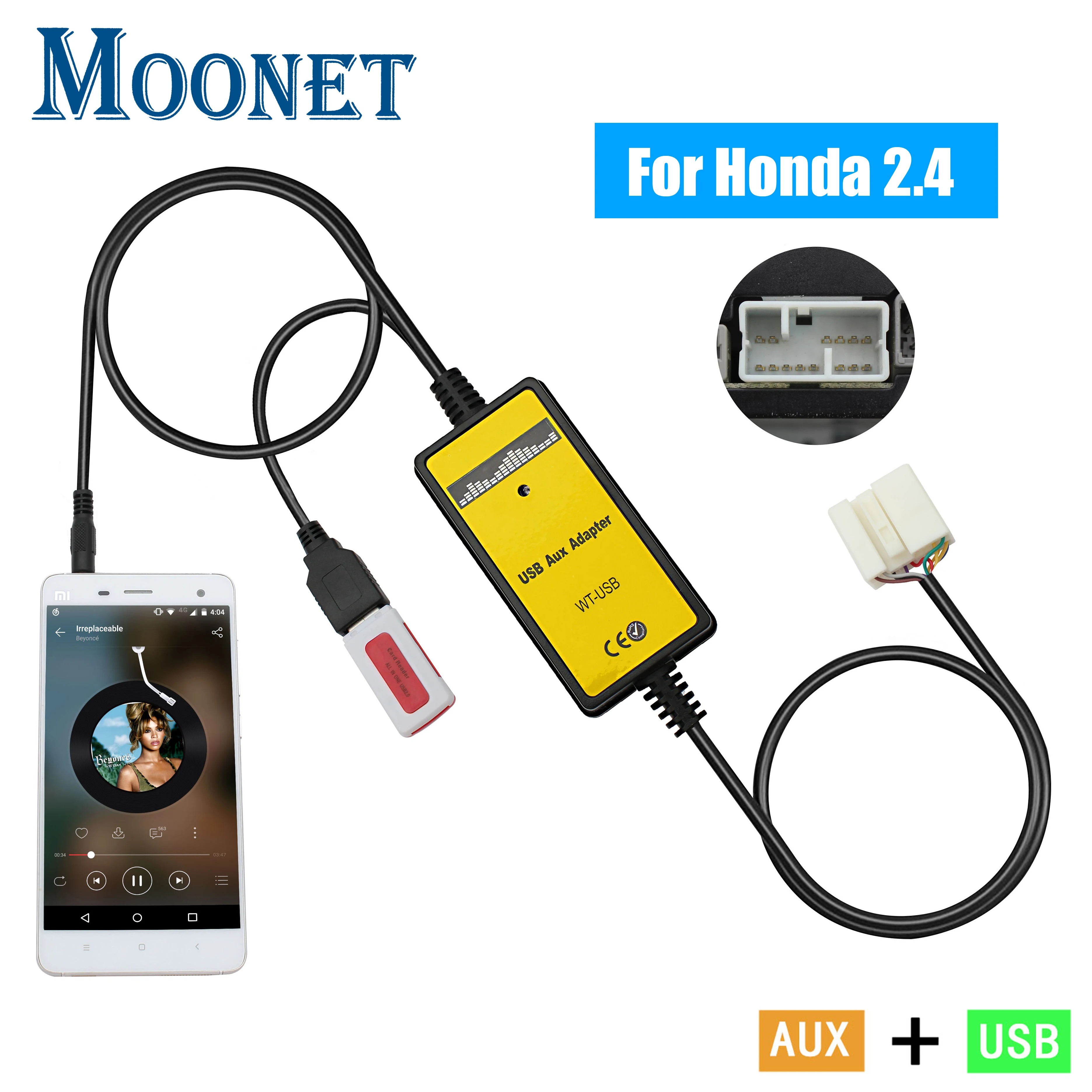 Автомобильный аудио USB AUX адаптер Moonet 3 5 мм интерфейс устройство смены компакт