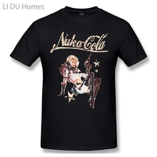 

LIDU Wasteland Men 100% Cotton T Shirt Graphic Plus Size Nuka-Cola Pinup Oversized Tops