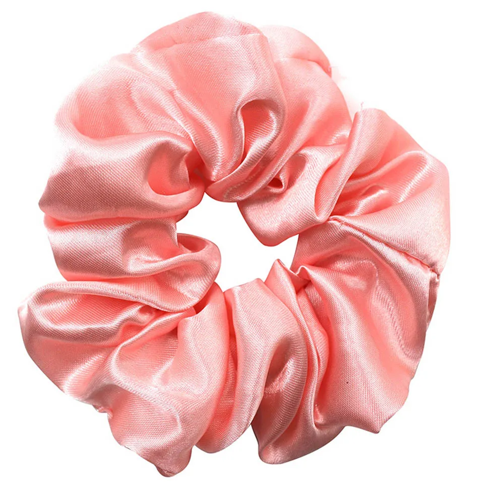 36 Colors Satin Silk Scrunchie For Women Girls Elastic Hair Bands Solid Ponytail Holder Headband Accessories Black Pink Purple pearl hair clip