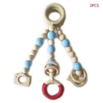 

3 Pcs Baby Gym Toys Natural Wood Bead Garland Kids Baby Nursery Room Decoration