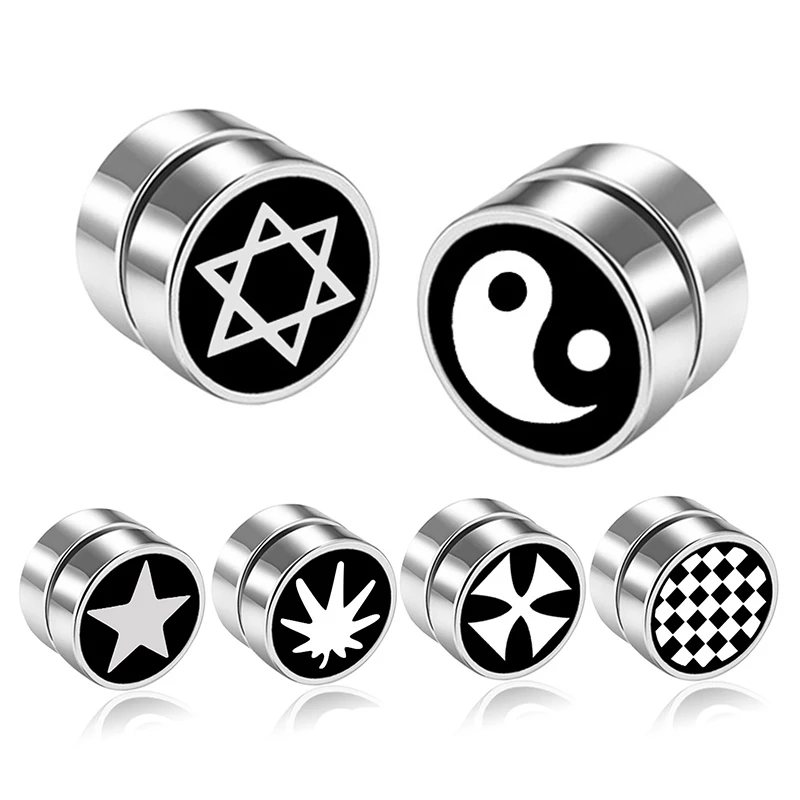 8mm Men Women Strong Magnet Magnetic Health Care Ear Clip Earrings Non Piercing Fake Earrings Street Pop Punk Jewelry 1 piece