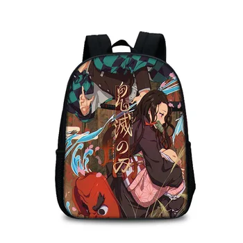 

13inch Backpacks 3D Anime Kimetsu no Yaiba School Bags Cartoon Boys&Girls Kindergarten Students Bag Children Mochila