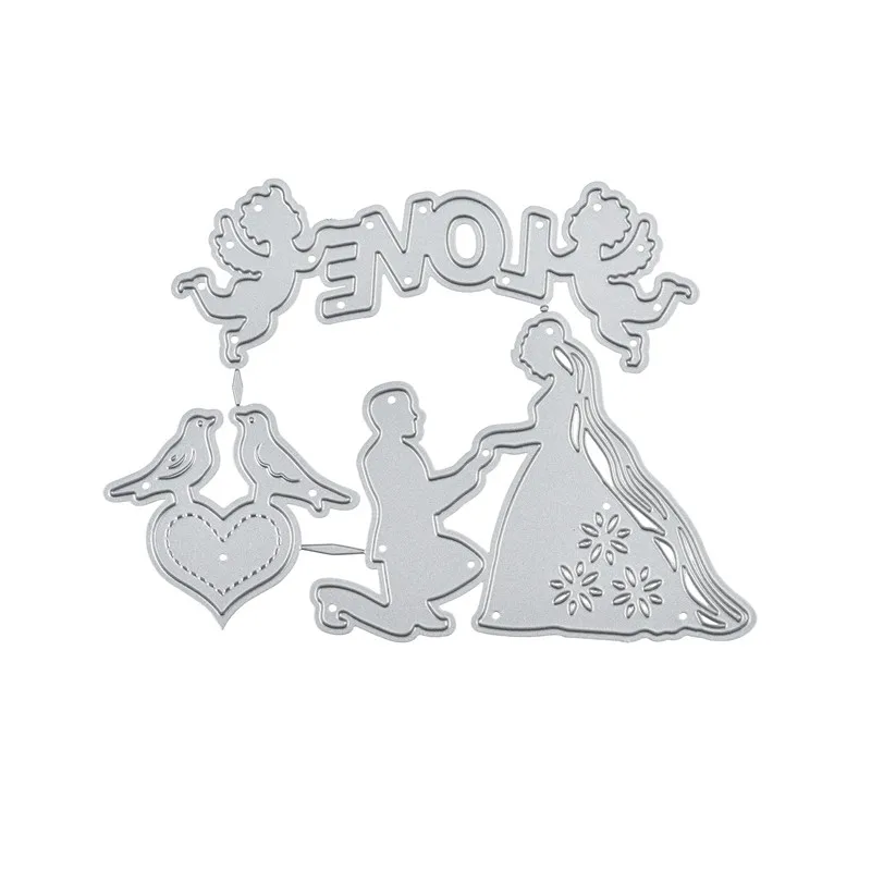 

Diyarts Marriage Proposal Angel Metal Cutting Dies Card Making Scrapbooking Dies Embossing Stencil Craft Frame Couple Dies 2019