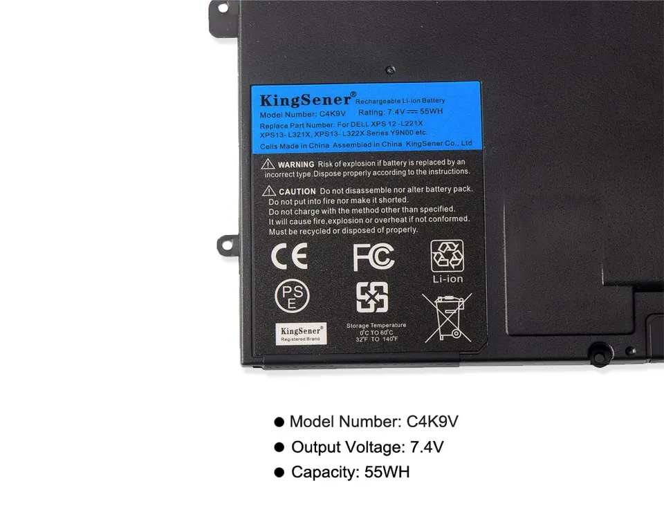 7 4v 55wh Kingsener C4k9v Laptop Battery For Dell Xps 13 9333 L322x 13 L321x L221x 9q33 3h76r Y9n00 0y9n00 4xn Pkh18 0pkh18 Laptop Batteries Aliexpress