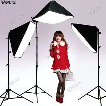 

Photo stuido SoftBox set 3pcs light stand 3pcs light holder 3pcs softbox photo equipment softbox kit 4Lamps Socket CD50 T03 ZZ1