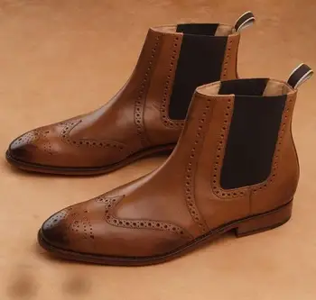 

Men Chelsea Boots Low-heel Slip on Round Toe Ankle Shoes Pu Leather sapatos para hombre zapatos de hombre YK499