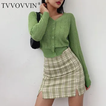 

TVVOVVIN 2020 Women Split Details Plaid Mini Skirt Double Layer Safety Skirt Sexy Girl Female Europe Women Must B556