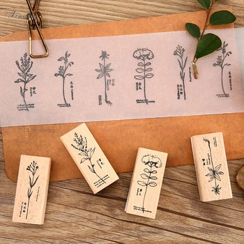 

Madifier Retro medicinal plants Gift stamp DIY wooden rubber stamps for scrapbooking stationery scrapbooking standard stamp