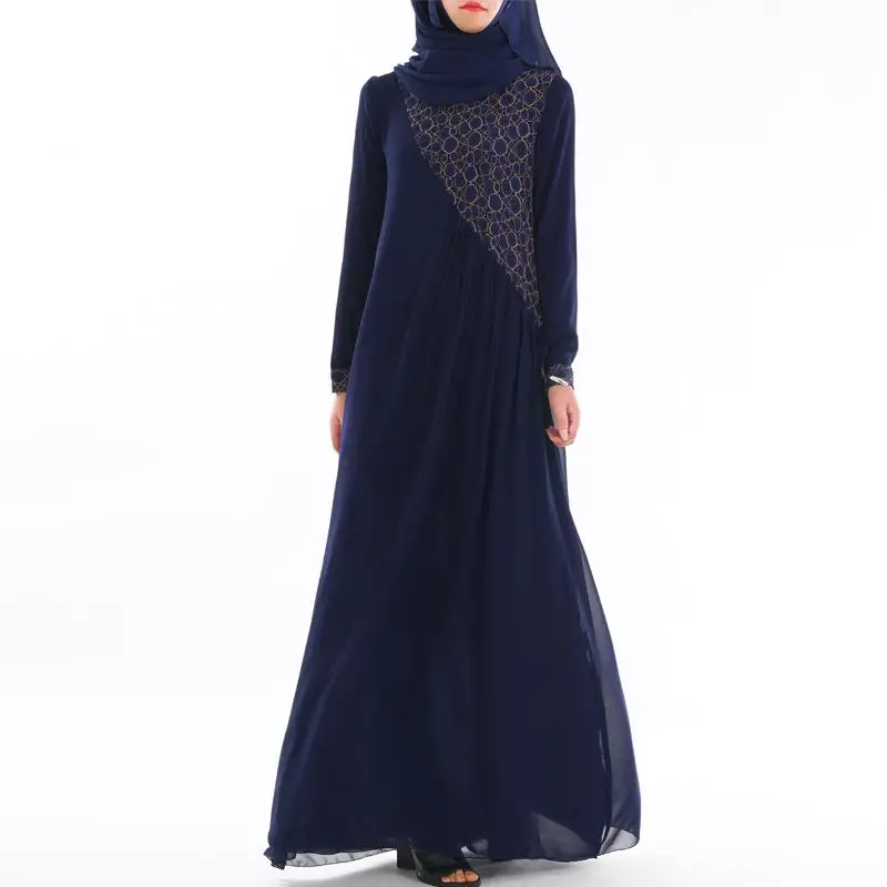 Длинное платье Abaya в мусульманском стиле для женщин кружевное Сетчатое Макси