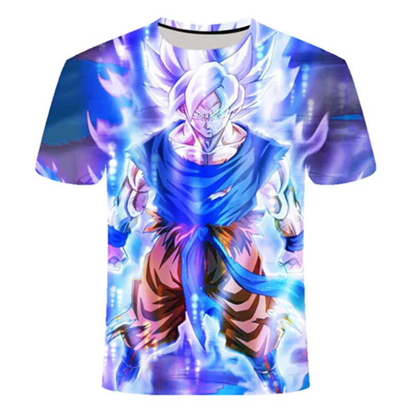 Новинка, футболка с 3D принтом Dragon Ball Z Goku, футболка с коротким рукавом и круглым вырезом, летняя футболка Saiyan Vegeta harajuku, брендовая одежда, футболка, Азиатский Размер 6XL