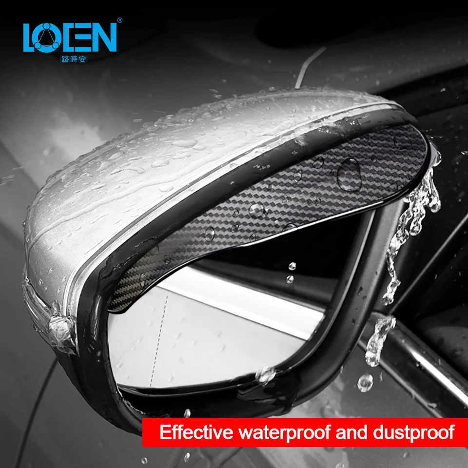 

LOEN New 2019 Carbon Fiber Car Rearview View Mirror Rain Board Water Rainproof Eyebrow Cover Side Shield Rain Eyebrow