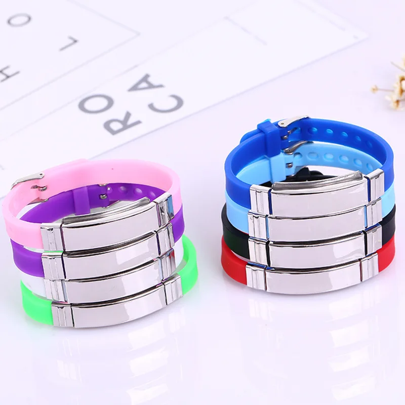 Silicone Id Bracelets For Women Men Jewelry Custom name Punk Trendy Glossy