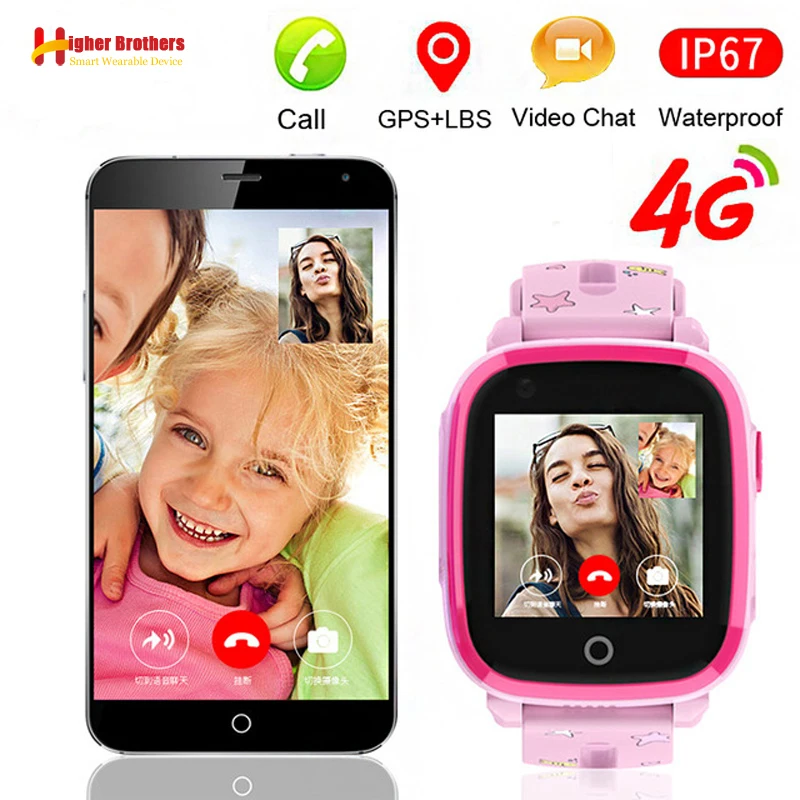 Водонепроницаемые Смарт часы IP67 с дистанционной камерой 4G GPS Wi Fi детские наручные