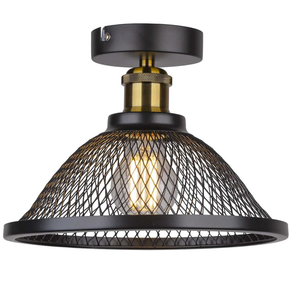Led Ceiling Light Ceiling Light Industrial Led Lamp Modern Led Ceiling Lights Vintage industrial Ceiling lamp Shade Retro Loft Plafonniers for Living Room Kitchen Cage Home E27