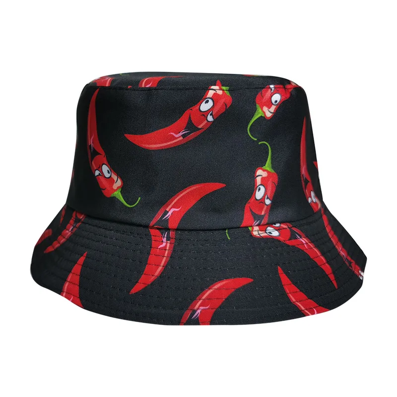 New Bucket Hats Men Women Red Chili 