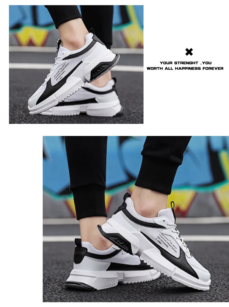M- Explosion models autumn new students adult men's shoes casual tie daily color matching Harajuku low lightweight street shoes